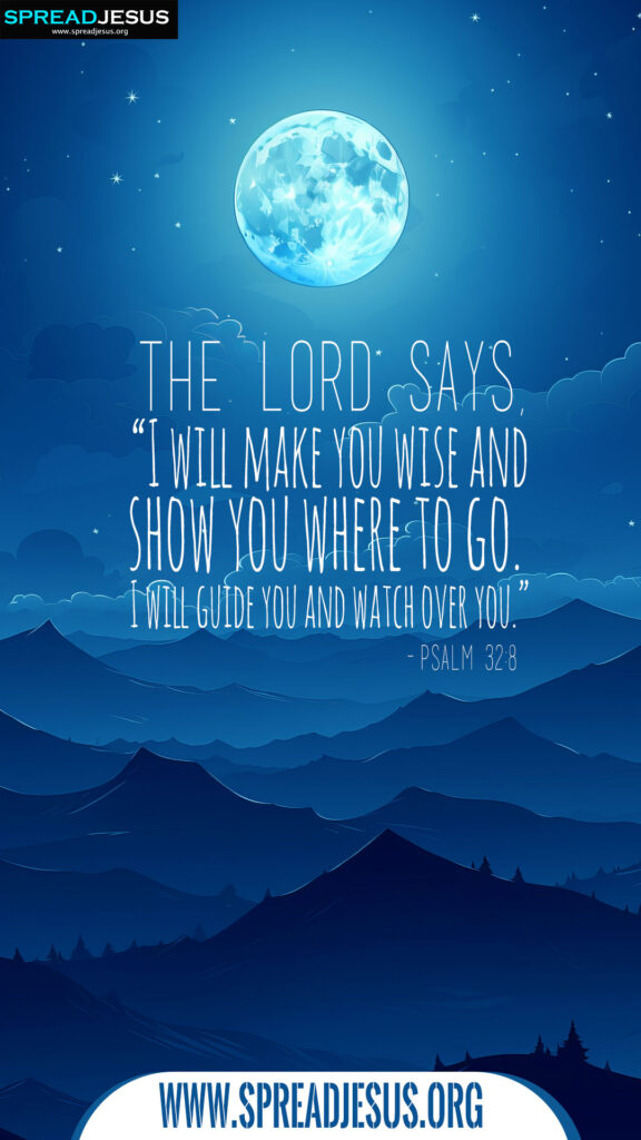 Beautiful Bible Quotes Mobile Wallpapers-Psalm 32:8