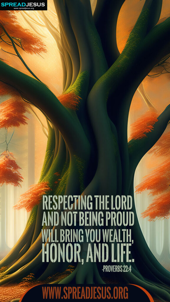 Inspirational Bible Quotes Mobile Wallpapers-Proverbs 22:4